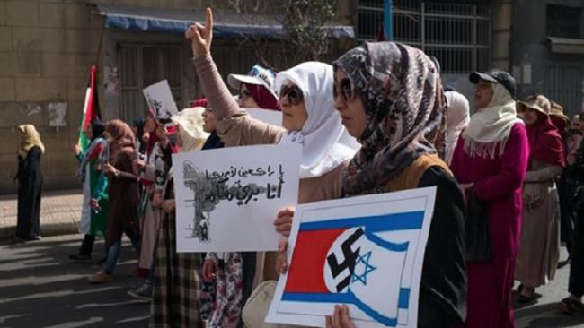 Manifestantes marroquíes condenan ocupación de Al Quds y las agresiones contra la Mezquita de Al Aqsa