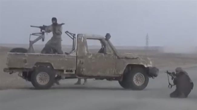 Militantes del Daesh en Abu Kamal