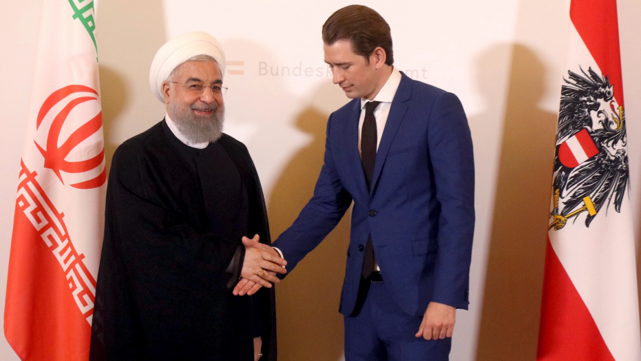 El presidente de Irán, Hassan Rohani, y el canciller austriaco, Sebastian Kurz