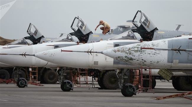 Aviones rusos en la base de Hamaimim