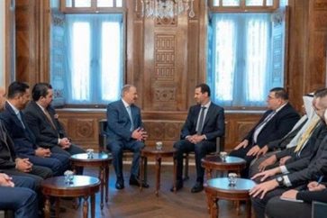 El presidente Bashar al Assad recibe a una delegación jordana