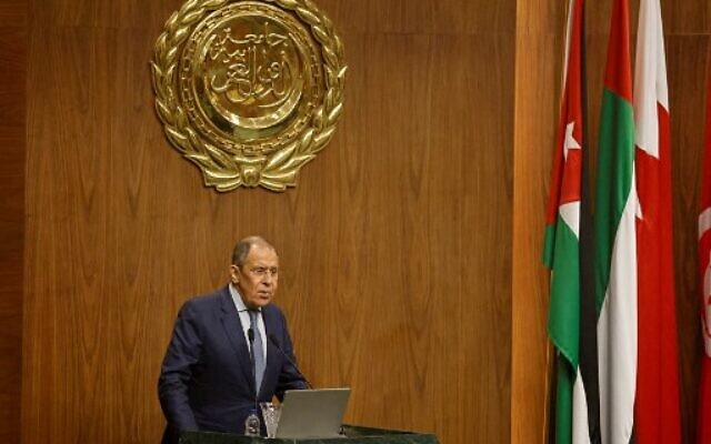 Lavrov habla en la sede de la Liga Árabe
