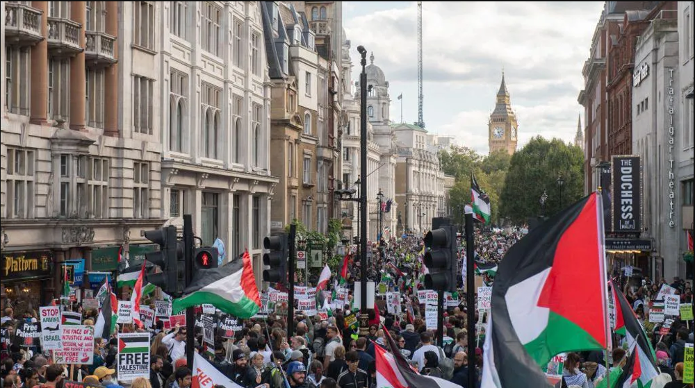 Manifestación contra el genocidio israelí en Palestina en Londres
