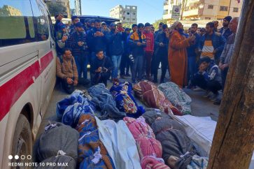 Mártires palestinos en el campo de Nuseirat