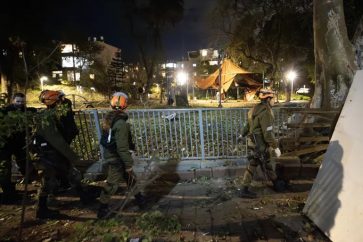 El lugar de la caída del misil yemení en Tel Aviv (Anadolu)