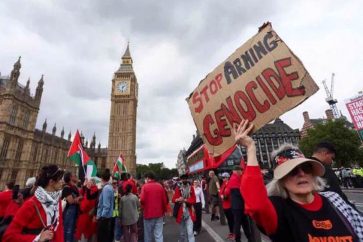Manifestación pro-Palestina rodea el Parlamento británico