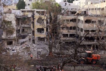 Zona destruida de Tel Aviv
