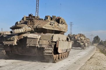 Tanque israelí en el sur de Siria